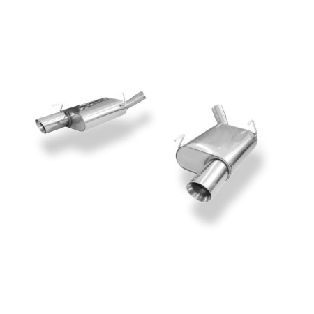 Silencieux arrière duplex sport 100% inox 1x100mm type 25 FOX EXHAUST SYSTEMS pour FORD MUSTANG GT COUPÉ (4.6L)