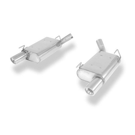 Silencieux arrière duplex sport 100% inox 1x90mm type 17 FOX EXHAUST SYSTEMS pour FORD MUSTANG GT COUPÉ (4.6L)
