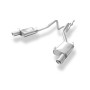 Silencieux arrière duplex sport 100% inox 1x90mm type 17 FOX EXHAUST SYSTEMS pour FORD MUSTANG GT COUPÉ (4.0L)