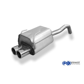 Silencieux arrière sport 100% inox 2x76mm type 12 FOX EXHAUST SYSTEMS pour FIAT 500/500C
