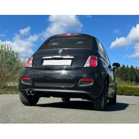 Silencieux arrière sport 100% inox 2x80mm type 25 FOX EXHAUST SYSTEMS pour FIAT 500/500C