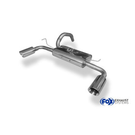 Silencieux arrière duplex sport 100% inox 1x100mm type 25 FOX EXHAUST SYSTEMS pour FIAT 500 ABARTH