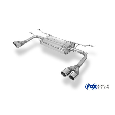 Silencieux arrière duplex sport 100% inox 2x70mm type 16 FOX EXHAUST SYSTEMS pour FIAT 124 SPIDER