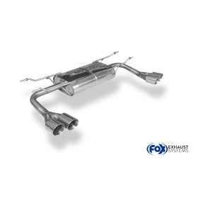 Silencieux arrière duplex sport 100% inox 2x76mm type 25 FOX EXHAUST SYSTEMS pour FIAT 124 SPIDER