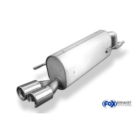 Silencieux arrière sport 100% inox 2x76mm type 13 (PC sans découpe) FOX EXHAUST SYSTEMS pour FIAT BRAVO (198)