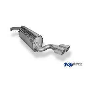 Silencieux arrière sport 100% inox 2x80mm type 16 (PC avec découpe) FOX EXHAUST SYSTEMS pour FIAT BRAVO (198)