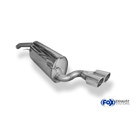Silencieux arrière sport 100% inox 2x80mm type 16 (PC avec découpe) FOX EXHAUST SYSTEMS pour FIAT BRAVO (198)