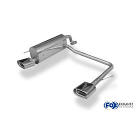 Silencieux arrière duplex sport 100% inox 1x135x80mm type 53 FOX EXHAUST SYSTEMS pour FIAT GRANDE PUNTO (199)