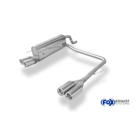 Silencieux arrière duplex sport 100% inox 2x76mm type 13 FOX EXHAUST SYSTEMS pour FIAT GRANDE PUNTO (199)