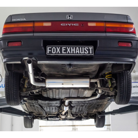 Silencieux arrière sport 100% inox 1x63mm type 10 FOX EXHAUST SYSTEMS pour HONDA CIVIC 4 (ED3)