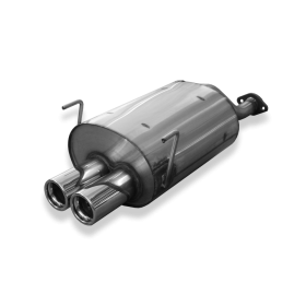 Silencieux arrière sport 100% inox 2x76mm type 13 FOX EXHAUST SYSTEMS pour HONDA CIVIC 5