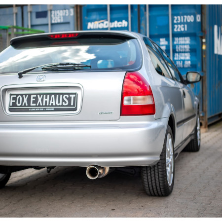 Silencieux arrière sport 100% inox 1x90mm type 24 FOX EXHAUST SYSTEMS pour HONDA CIVIC 6 (EJ9)