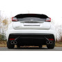 Silencieux arrière sport 100% inox 2x90mm type 12 FOX EXHAUST SYSTEMS pour HONDA CIVIC 9 (FK2)