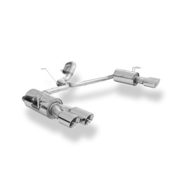 Silencieux arrière duplex sport 100% inox 2x90mm type 25 FOX EXHAUST SYSTEMS pour HONDA CIVIC 9 TYPE R (FK2)