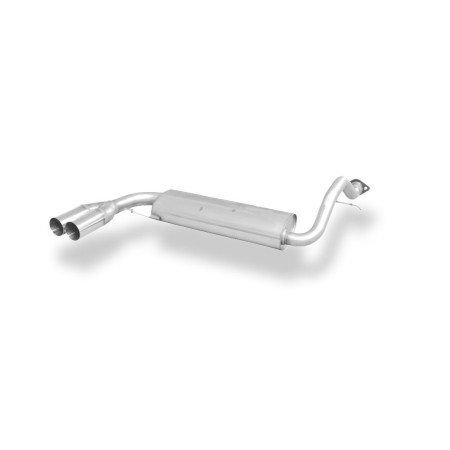 Silencieux arrière sport 100% inox 2x70mm type 10 FOX EXHAUST SYSTEMS pour HONDA CRX II (EC8/EC9/ED6/ED7/ED9)