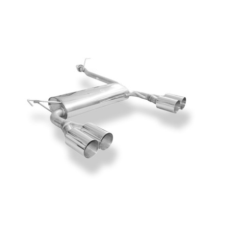 Silencieux arrière duplex sport 100% inox 2x90mm type 10 FOX EXHAUST SYSTEMS pour HONDA PRELUDE (BB2/BB3)