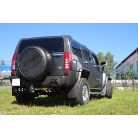 Silencieux arrière duplex sport 100% inox 2x100mm type 24 FOX EXHAUST SYSTEMS pour HUMMER H3