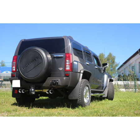 Silencieux arrière duplex sport 100% inox 2x100mm type 24 FOX EXHAUST SYSTEMS pour HUMMER H3