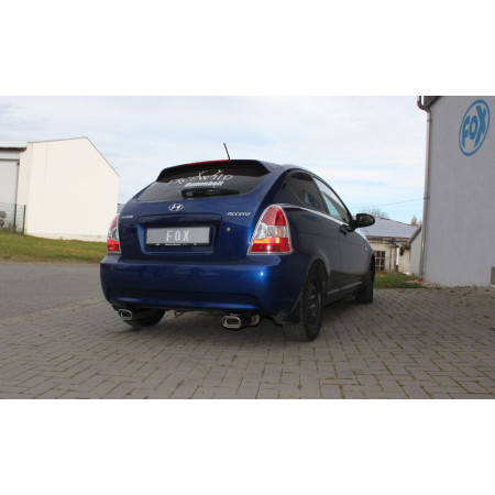 Silencieux arrière duplex sport 100% inox 1x135x80mm type 53 FOX EXHAUST SYSTEMS pour HYUNDAI ACCENT (MC)