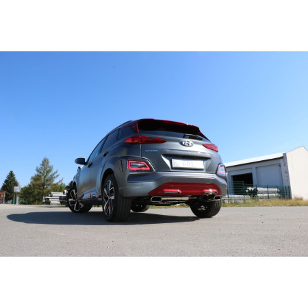 Silencieux arrière duplex sport 100% inox 1x145x65mm type 59 FOX EXHAUST SYSTEMS pour HYUNDAI KONA (2WD)