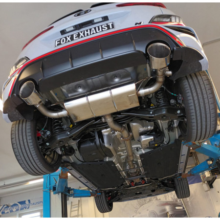 Silencieux arrière duplex sport 100% inox 1x160x130mm type 38 FOX EXHAUST SYSTEMS pour HYUNDAI KONA N (2WD)