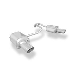 Silencieux arrière duplex sport 100% inox 1x129x106mm type 32 FOX EXHAUST SYSTEMS pour HYUNDAI COUPÉ V6 (GK) 2002-2006