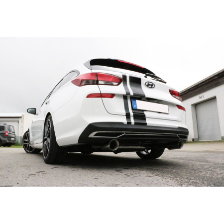 Silencieux arrière duplex sport 100% inox 1x90mm type 25 FOX EXHAUST SYSTEMS pour HYUNDAI i30 Kombi (PDE)