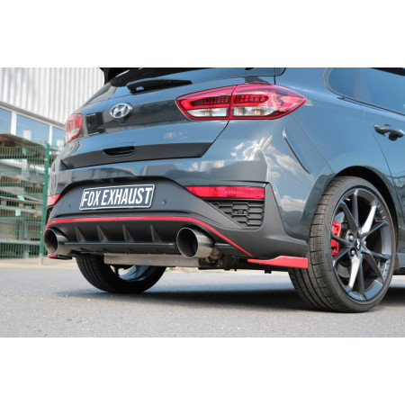 Kit d'embouts d'échappement 100% inox 1x130mm type 14 FOX EXHAUST SYSTEMS pour HYUNDAI i30 N Facelift (PDE)