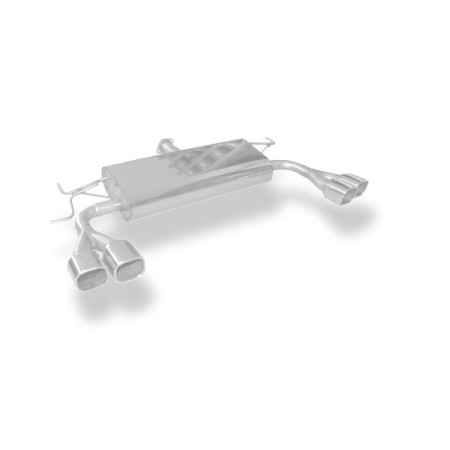 Silencieux arrière duplex sport 100% inox 1x115x85mm type 32 FOX EXHAUST SYSTEMS pour HYUNDAI TUCSON 2.7L (JM)