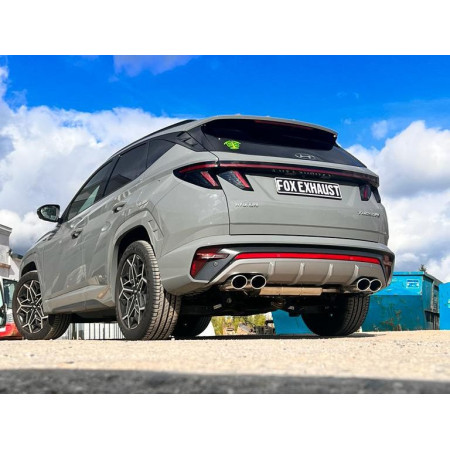 Silencieux arrière duplex sport 100% inox 2x115x85mm type 32 FOX EXHAUST SYSTEMS pour HYUNDAI TUCSON (NX4)