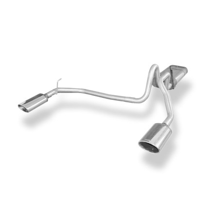 Silencieux arrière duplex sport 100% inox 1x115x85mm type 33 FOX EXHAUST SYSTEMS pour JEEP CHEROKEE/LIBERTY (KJ)
