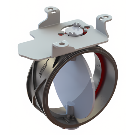 Valve/Clapet d'échappement électrique Ø70 mm ASR type AR4 (ouverture inversée) - S1 moteur Küster